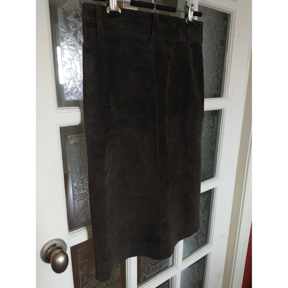 100% genuine brown suede skirt 38 with lining,  14,5" waist - Picture 3 of 14